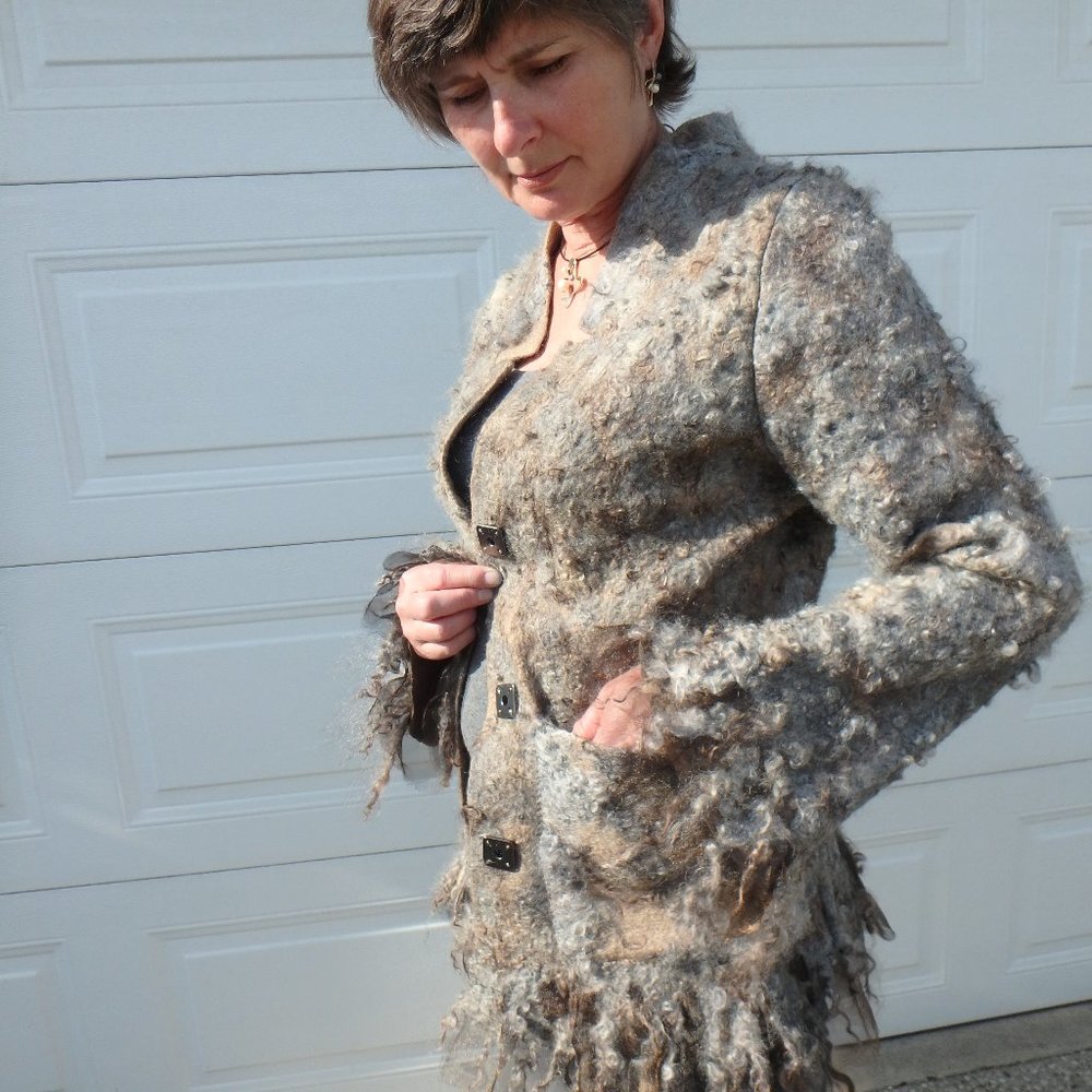 Handmade felted soft jacket.